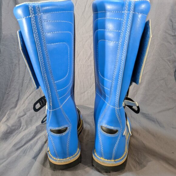 Vintage PRO SPORT Racing Motocross Boots Blue & White - Size 10 - 80s MX Radium - Picture 5 of 11